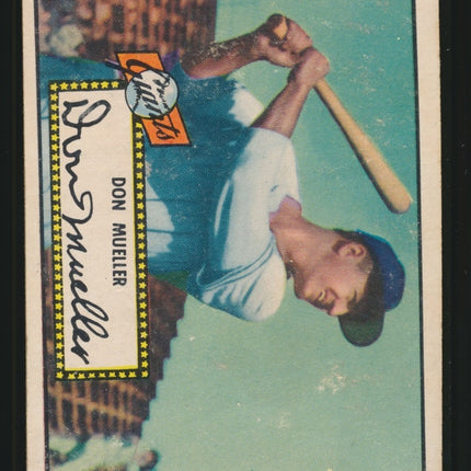 1952 Topps Baseball #52 Don Mueller Black Back (Vg) c05138