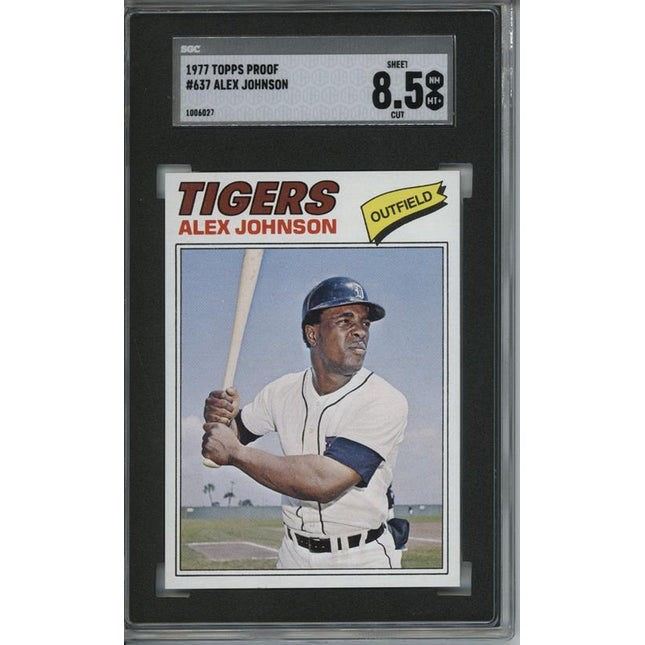 1977 Topps #637 Alex Johnson 9 card progressive proof. 50a