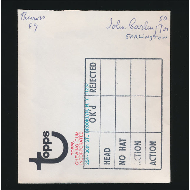 1969 John Garlington Topps Original Transparencies (2) Browns w/envelope tp00009