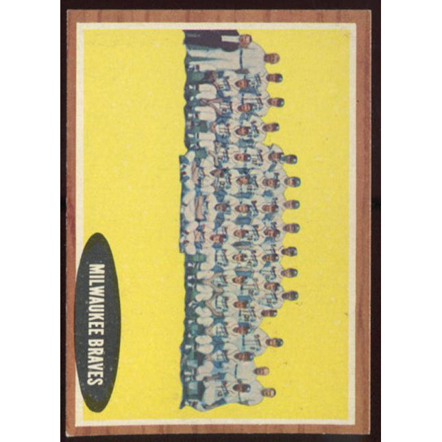 1962 Topps Baseball #158 Milwaukee Braves Team EXMT c00627