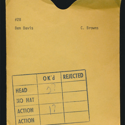 1970's Ben Davis Topps Original Transparency Lot of (3) w/envelope TP00001