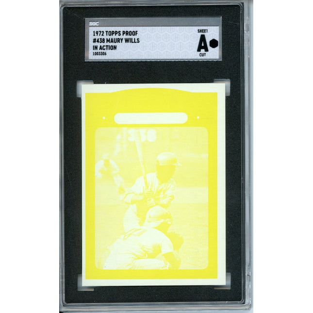 1972 Topps #438 Maury (Action) Wills 7 card progressive proof. 4a