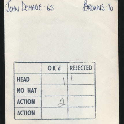 1970 John Demarie Topps Original Transparencies (3) Browns w/envelope tp00050