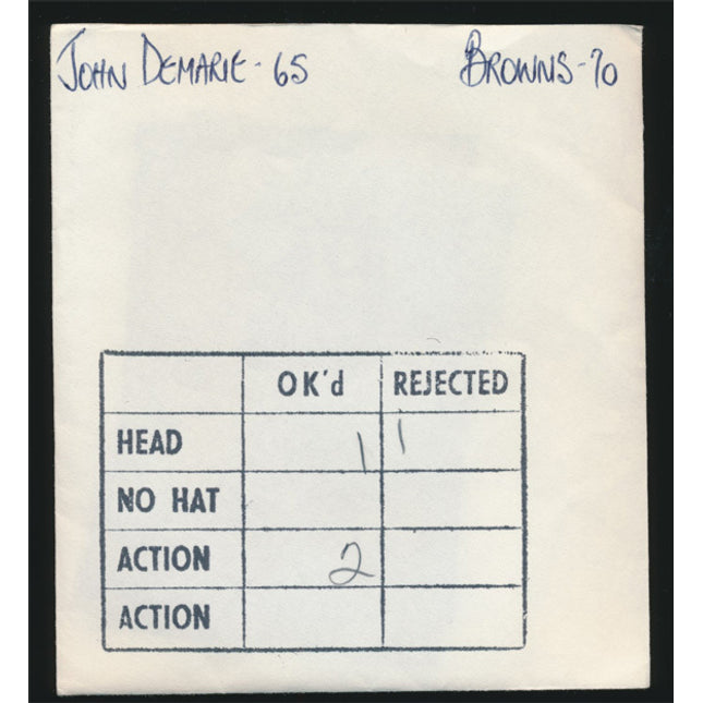 1970 John Demarie Topps Original Transparencies (3) Browns w/envelope tp00050