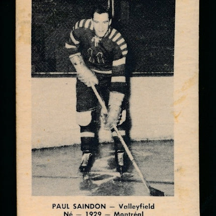 1951-1952 Laval Dairy QSHL Hockey #70 Paul Saindon Ex++ c04317