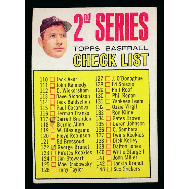 1967 Topps Baseball #103 2nd Series Checklist Vg writing c04169