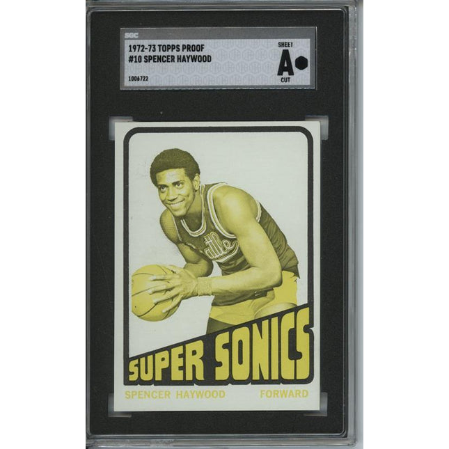 1972 Topps #10 Spencer Haywood 9 card progressive proof. 12a