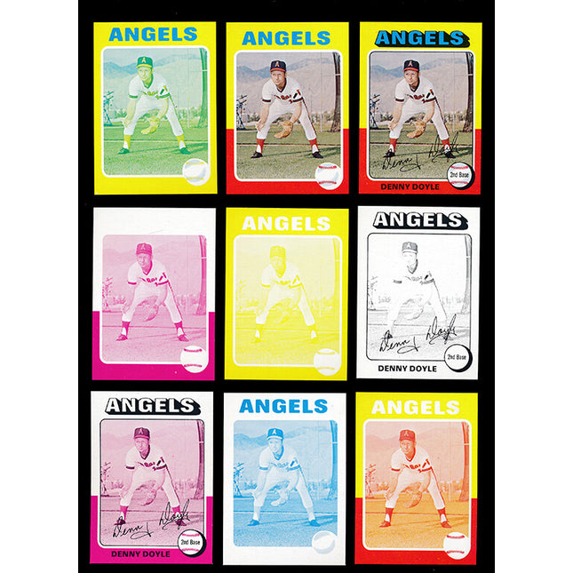 1975 Topps Baseball #187 Denny Doyle 9 Card Progressive Proof 75TBB63