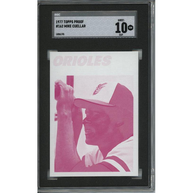 1977 Topps #162 Mike Cuellar 9 card progressive proof. 51a