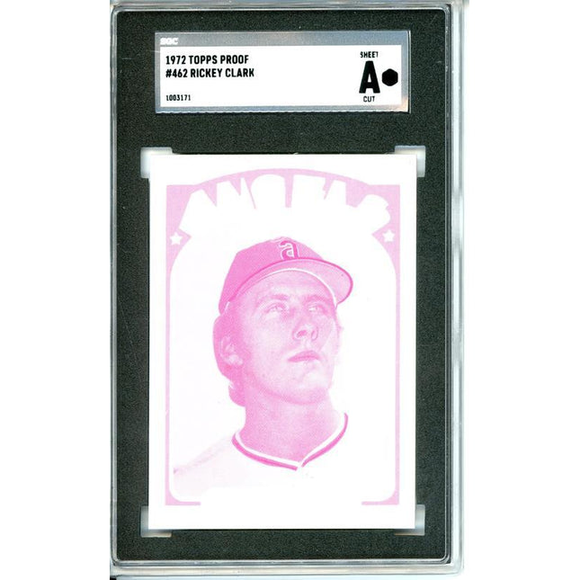 1972 Topps #462 Rickey Clark 7 card progressive proof. 50a
