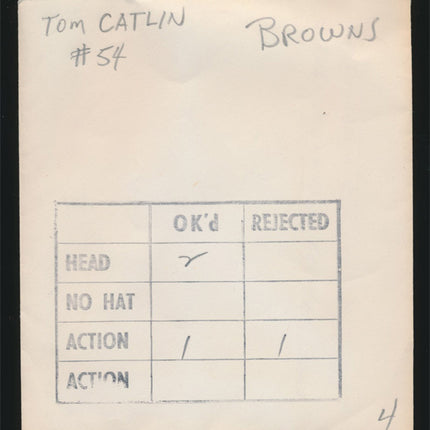 1950's Tom Catlin Topps Original Transparencies (3) Browns w/envelope tp00026