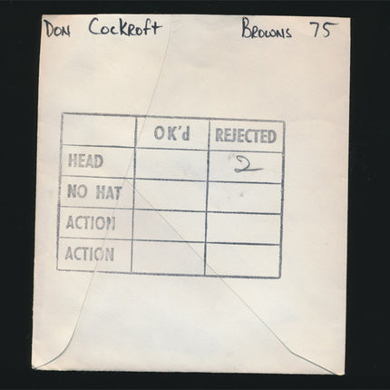 1970's Don Cockroft Topps Original Transparency Browns w/envelope tp00003