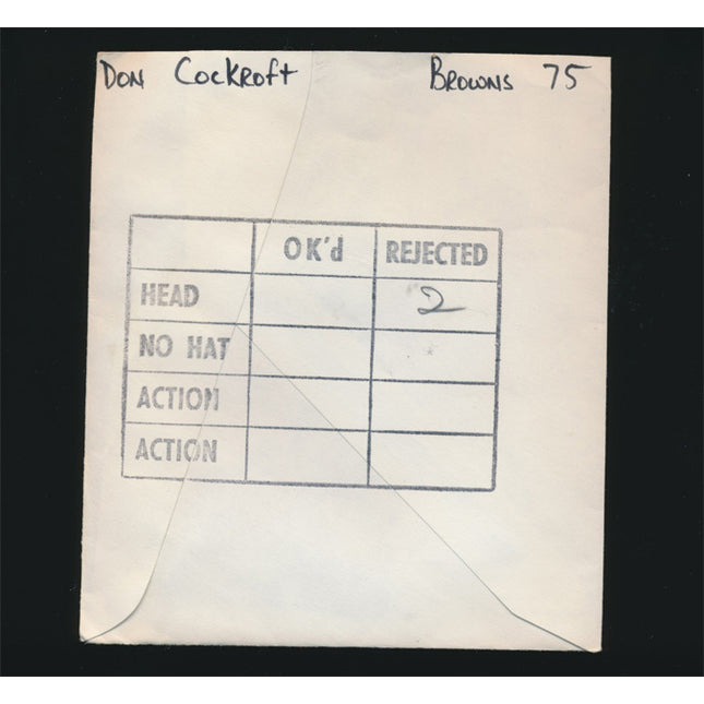 1970's Don Cockroft Topps Original Transparency Browns w/envelope tp00003