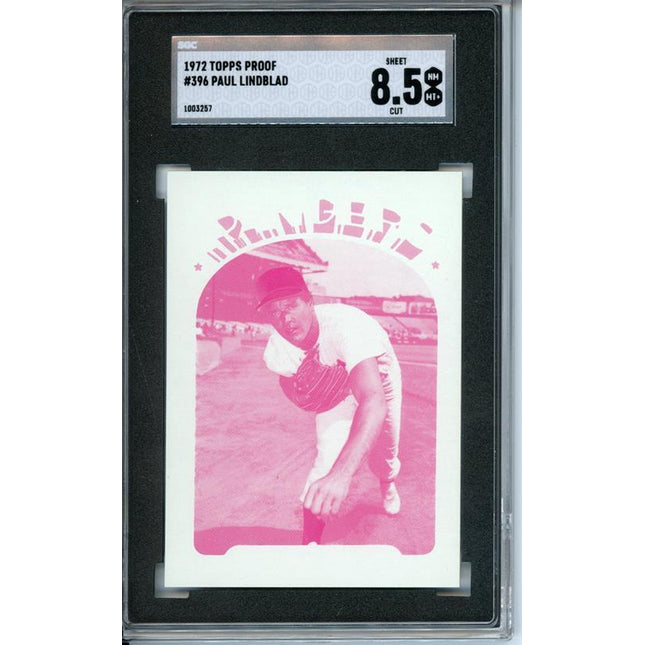 1972 Topps #396 Paul Lindblad 6 card progressive proof. 62a