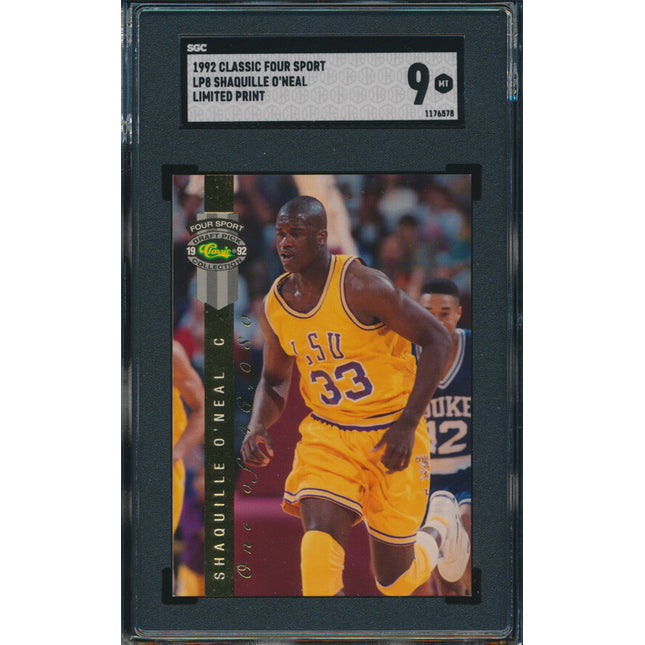 1992 Classic 4 Sport Basketball #8 Shaquille O'Neal limited Print SGC 9 p03457