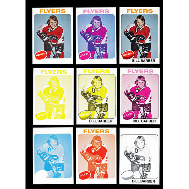 1975 Topps Hockey #226 Bill Barber 11 Card Progressive Proof 75THOC50