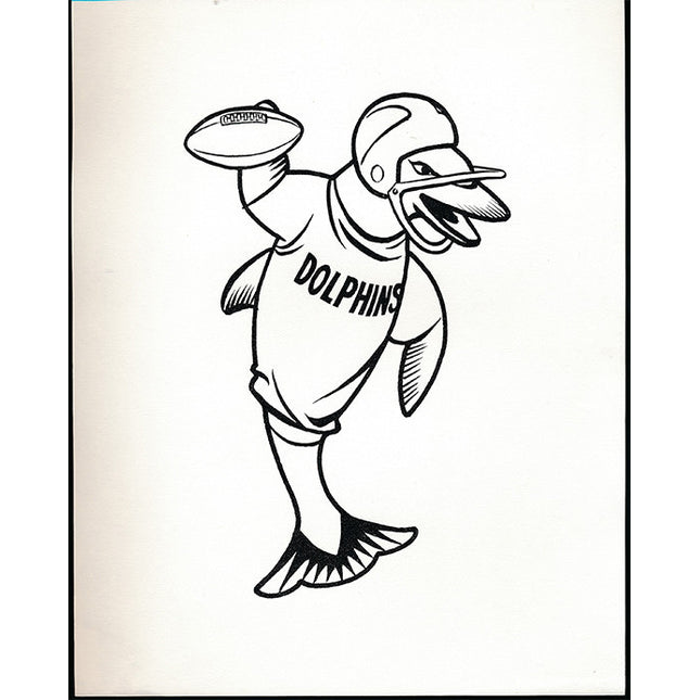 (25) 1960's Manny's Baseball Land Team Caricature Miami Dolphins