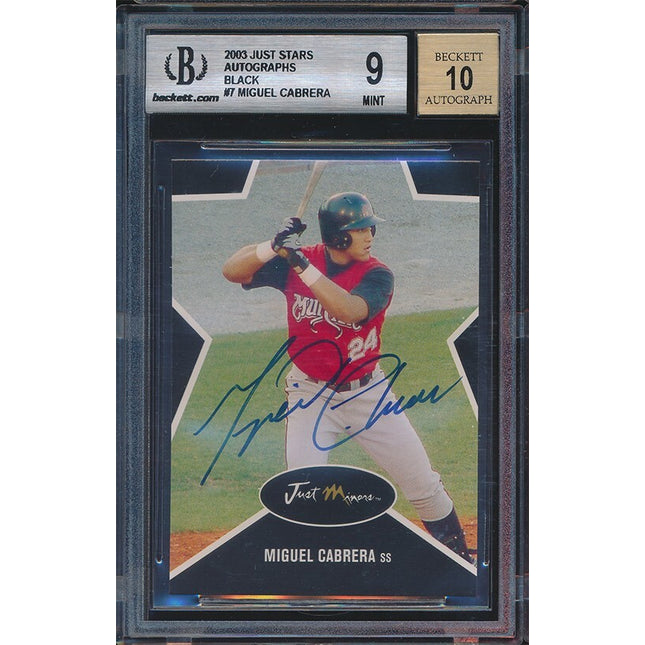 2003 Just Stars Autographs Black 20/25 #7 Miguel Cabrera BGS 9/10 p04001