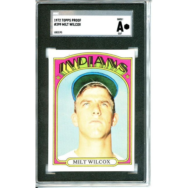 1972 Topps #399 Milt Wilcox 7 card progressive proof. 46a