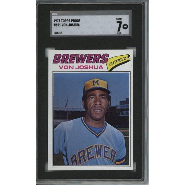 1977 Topps #651 Von Joshua 9 card progressive proof. 58a