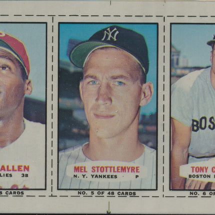 1967 Bazooka Panel #4-6 Acetate Proof Set of 4. R.Allen, Sottlemyre, Conigliaro