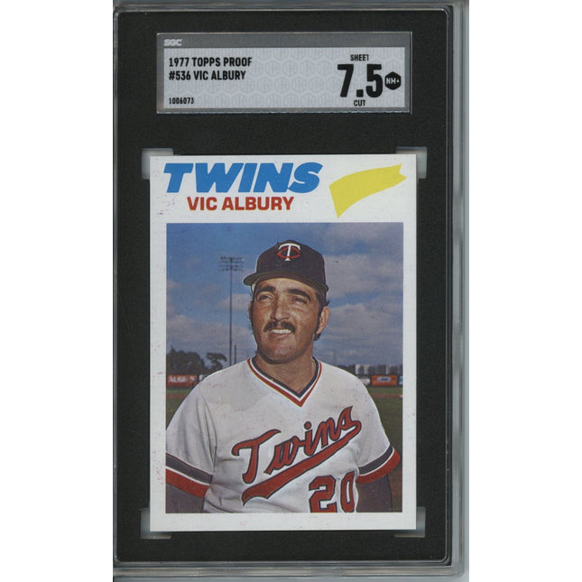 1977 Topps #536 Vic Albury Full color, No Black proof a66-no_black