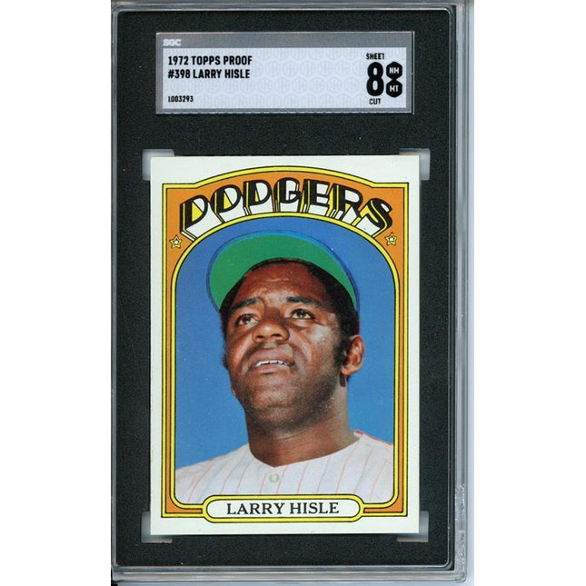 1972 Topps #398 Larry Hisle 7 card progressive proof. 15a