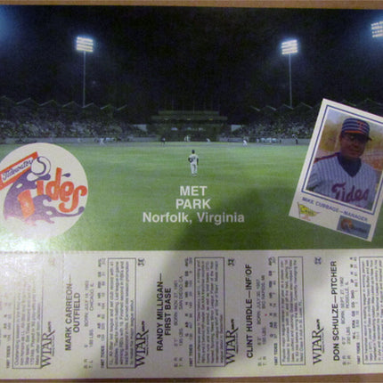 1987 Tidewater Tides Promotional Card Sheet by CANDL (5) Cards RARE (Nrmt) e0066