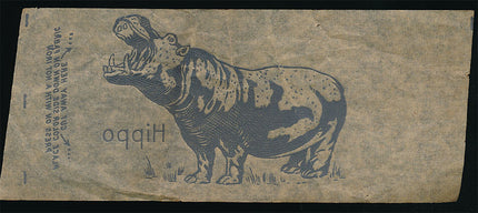 1940's Vintage Paper Iron On Animals Hippo Unused EX c06112