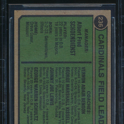 1974 Topps Baseball #236 Red Schorndienst Autographed Beckett Authentic p03183