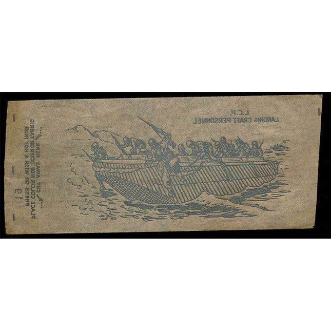 1940's Vintage Paper Iron On U.S. L.C.P. Landing Craft Pers. Unused EX c06096