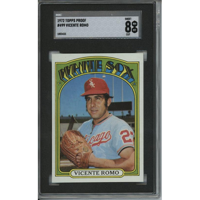 1972 Topps #499 Vincente Romo 6 card progressive proof. 55a