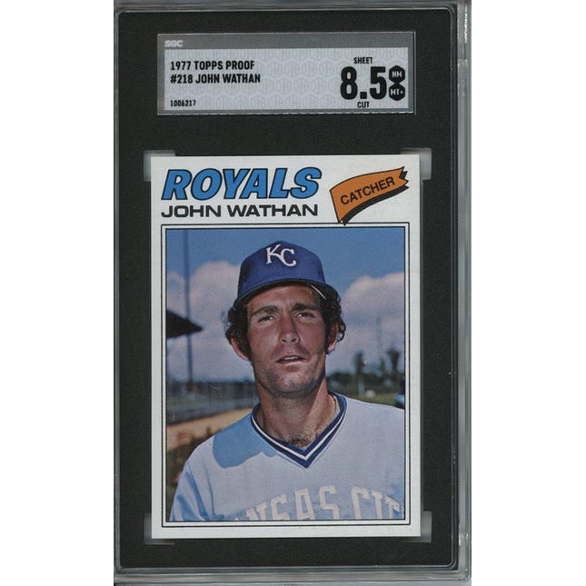 1977 Topps #218 John Wathan 9 card progressive proof. 60a