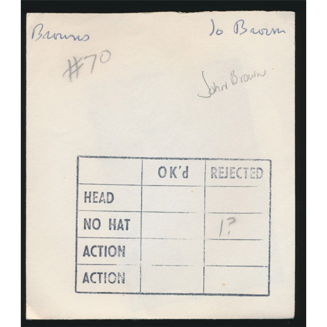 1960's John Brown Topps Original Transparency (1) Browns w/envelope tp00053