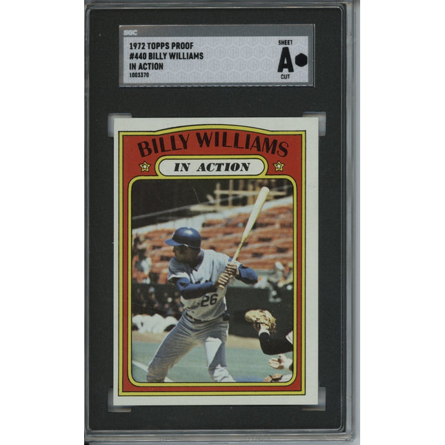 1972 Topps #440 Billy (Action) Williams 7 card progressive proof. 7a