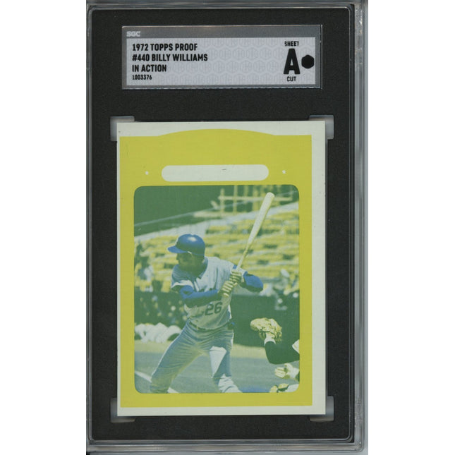 1972 Topps #440 Billy (Action) Williams 7 card progressive proof. 7a