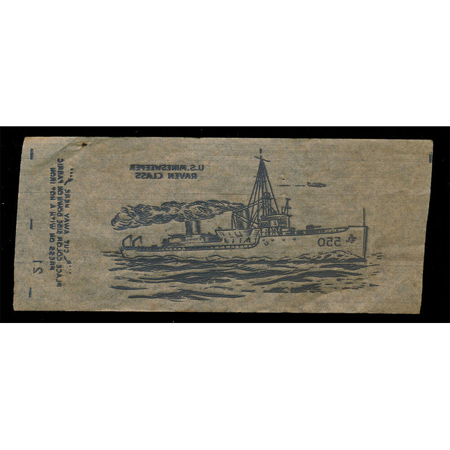 1940's Vintage Paper Iron On U.S. Minesweeper Raven Class Unused (EX) c06077