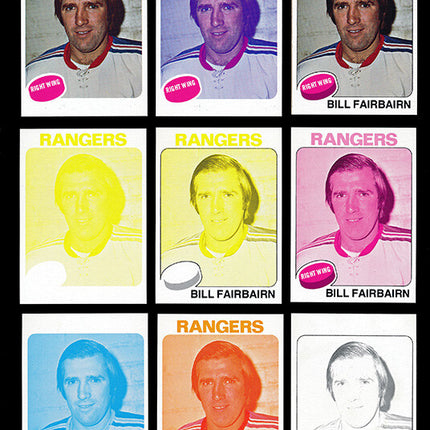1975 Topps Hockey #109 Bill Fairbarn 11 Card Progressive Proof 75THOC66