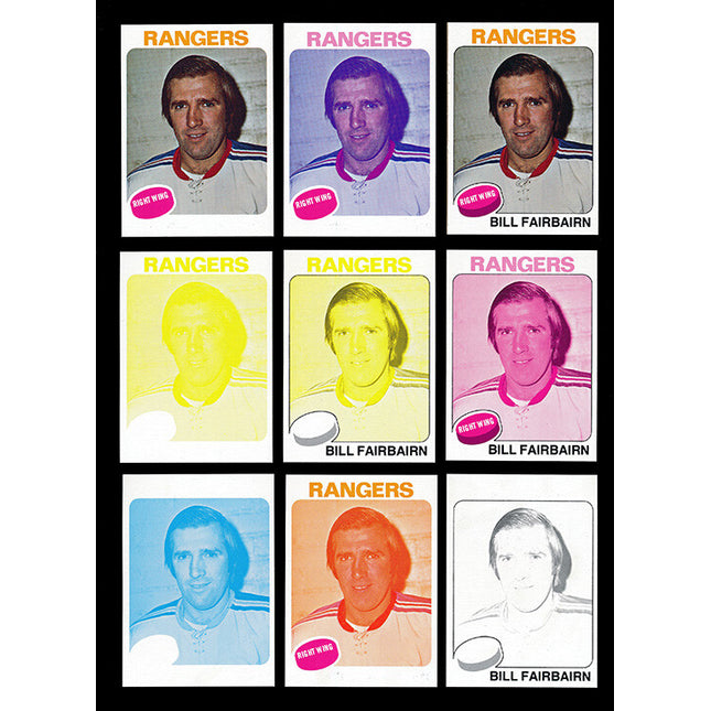 1975 Topps Hockey #109 Bill Fairbarn 11 Card Progressive Proof 75THOC66