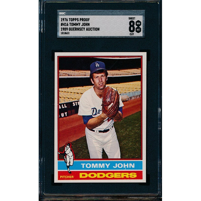 1976 Topps #416 Tommy John Progressive Proof set of 10 SGC Graded 76TBB57