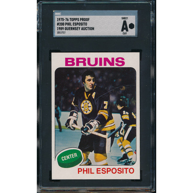 1975/76 Topps Hockey #200 Phil Esposito 11 Card Progressive Proof 75THC02