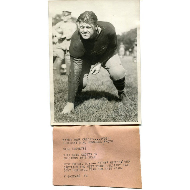 9-22-1926 "Tiny" Hewitt Captain West Point Type 1 Orginal photo a_179