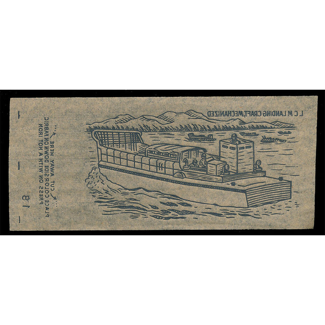 1940's Vintage Paper Iron On U.S. L.C.m. Landing Craft Mech. Unused EX c06098