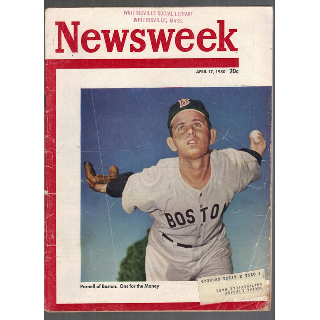 1950 Newsweek Magazine Mel Parnell - Boston Red Sox MS0053