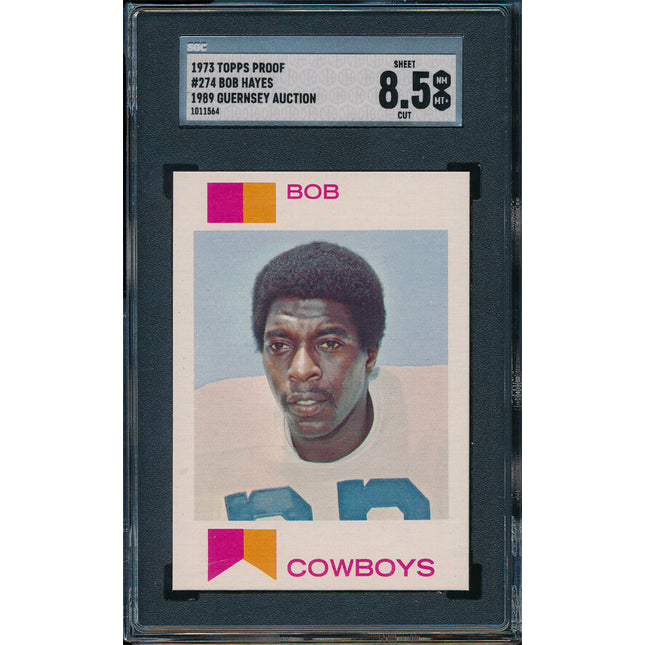 1973 Topps FB 8 Card Progressive Proof #274 Bob Hayes 73TFB04