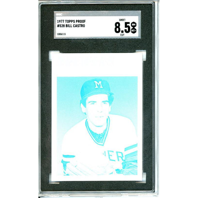 1977 Topps #528 Bill Castro 9 card progressive proof. 4a