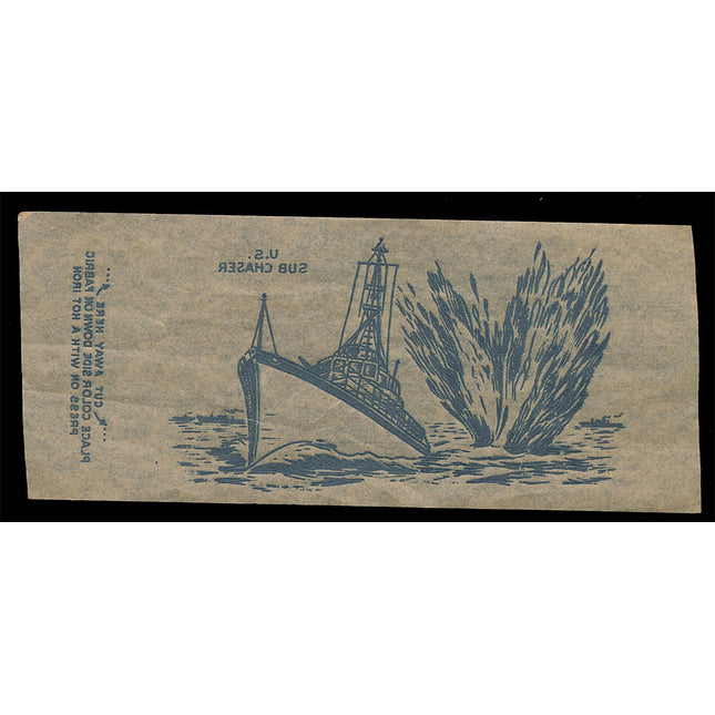 1940's Vintage Paper Iron On U.S.Sub Chaser Unused EX c06091