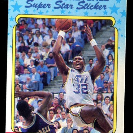 1989 Fleer Basketball Stickers #8 Karl Malone NMMT c03098