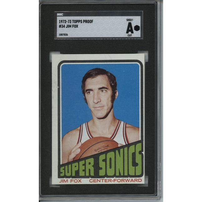 1972 Topps #34 Jim Fox 9 card progressive proof. 54a