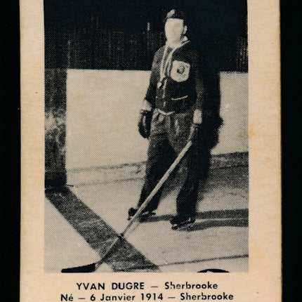 1951-1952 Laval Dairy QSHL Hockey #49 Yvan Dugre Ex+ c04324
